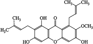 Chemical structure of α-mangostin.