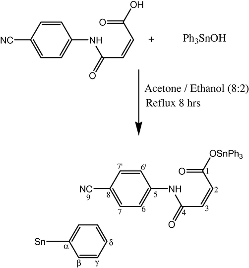 Synthesis of triphenyltin(IV) complex (Ph3SnL).