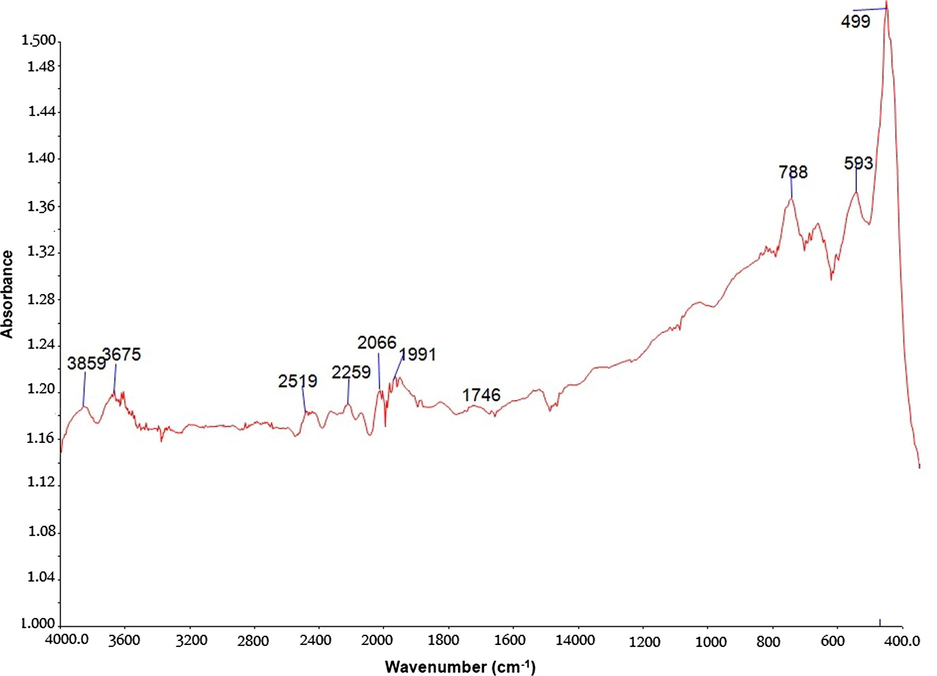 FTIR spectra for CNFs show different surface functional groups.