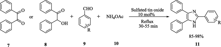 STO-Catalyzed synthesis of 2,4,5-triaryl-1H-imidazole derivatives.