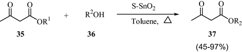 STO-Catalyzed transesterification reactions of the ketoesters.