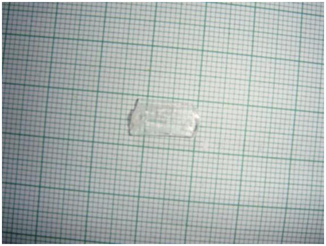 Photograph of as grown crystal of l-alanine.
