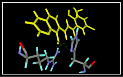 Compound 14 docking with 1CX 2 protein.