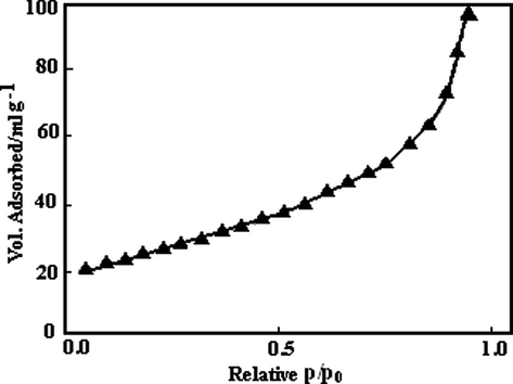 The nitrogen adsorption isotherm of NC-MgO.