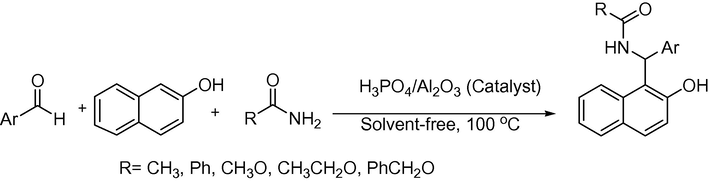 Synthesis of α-amidoalkyl-β- naphthols and α-carbamato-alkyl-β–naphthols.