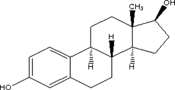 Chemical structure of 17 β-estradiol.