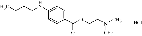 Chemical structure of tetracaine hydrochloride (TCH).