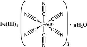 Chemical structure of Prussian Blue.