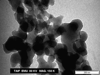 TEM image of [MA (QL)2] complex in aqueous media.