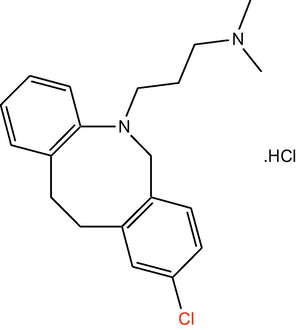 Chemical structure of clomipramine hydrochloride.