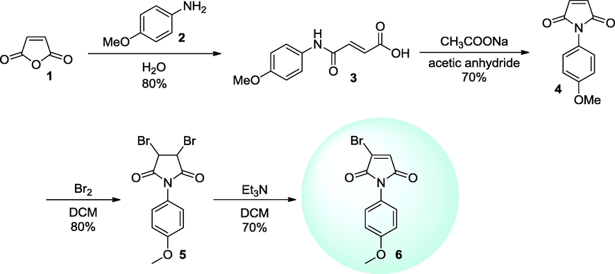 Synthesis of halomaleimide 6.