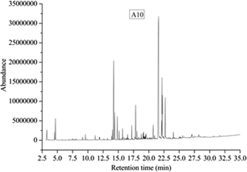 Total ion chromatogram of A10 composites.