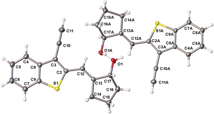 Molecular structure of compound 16a according to X-ray data.