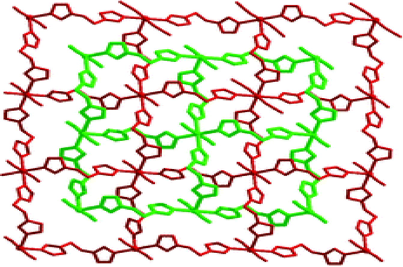The twofold parallel interpenetration in 2D MOF (113).