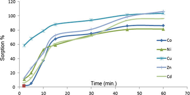 Kinetics of metal sorption.