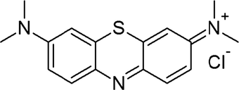 Structure of methylene blue.