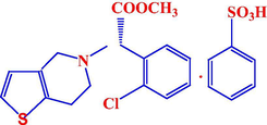 The chemical structure of clopidogrel bisulfate.