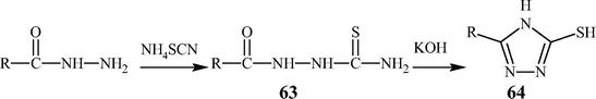 Synthesis of 1,2,4-triazole-5-thiole.