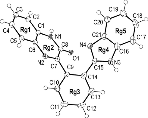 The molecular structure of 3 with atom numbering scheme. Displacement ellipsoids are drawn at the 50% probability level.