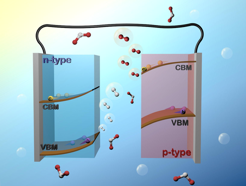 Fundamental principle of employing semiconductor photoelectrodes to conduct PEC water splitting.