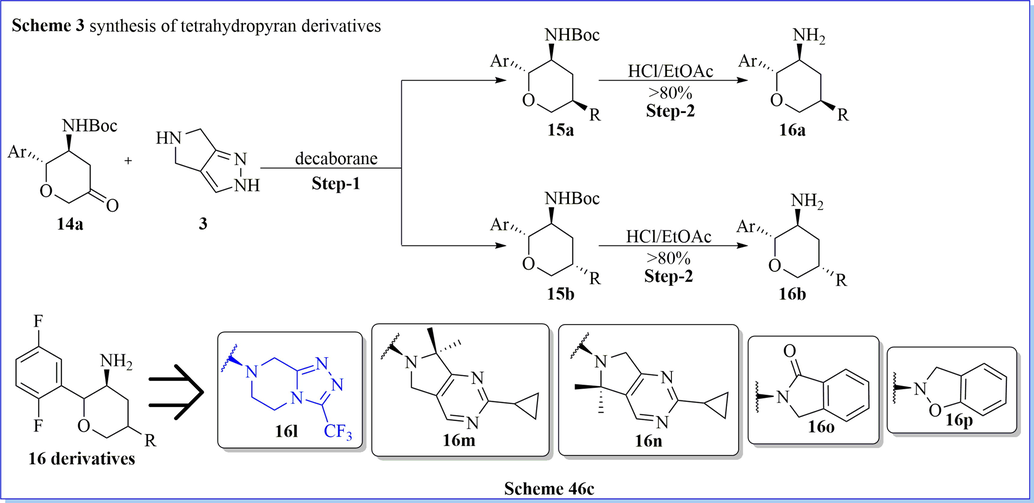 Synthesis of tetrahydropyranone derivatives.