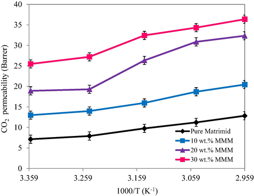 Temperature effect on permeability of membranes.