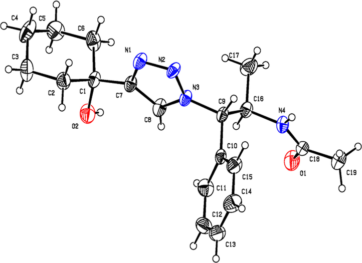 ORTEP diagram of N-acetyl derivative of 9b.