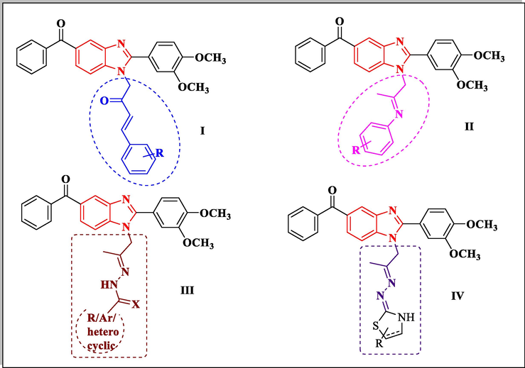 Newly designed benzimidazole derivatives as EGFR tyrosine kinase inhibitors.