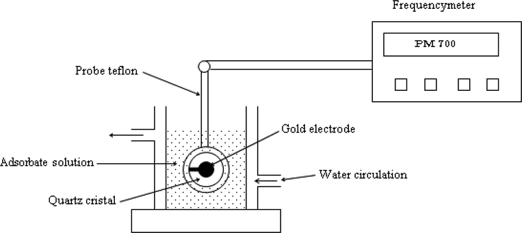 Experimental setup based on Quartz Crystal Microbalance apparatus.