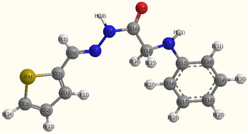 Optimized molecular structure of ligand.