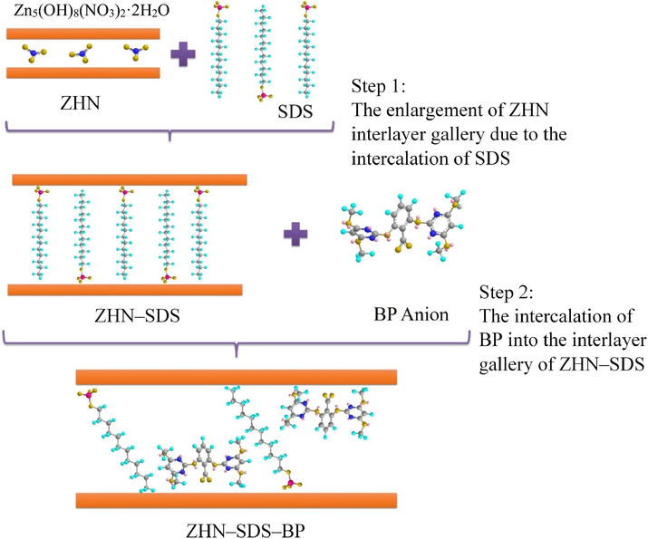 The Intercalation Mechanism of the ZHN–SDS–BP.