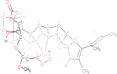 Chemical structure of protein-Cu-complex obtained in Marvin Sketch.