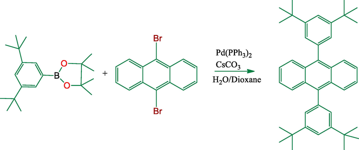 Synthesis of 9,10-bis(3,5-di-tert-butylphenyl)anthracene.