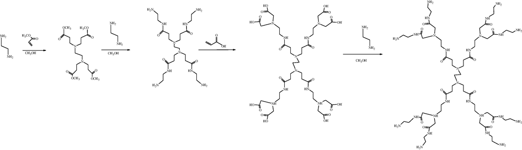 Divergent approach for synthesizing PAMAM dendrimer (Labieniec-Watala and Watala, 2015).