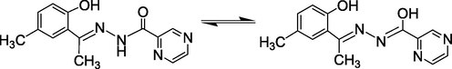 Structure formula of ligand H2L (I) used in this study. Tautomeric forms of ligand are shown.