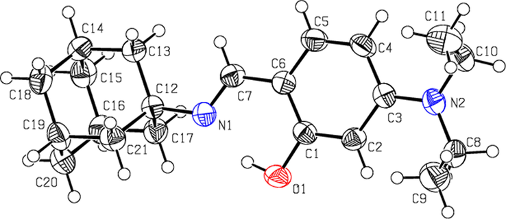 Molecular structure of N-adamantyl(4-diethylamino)salicylimine (3L).