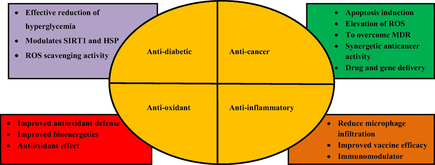 Schematic demonstration of SeNPs application in various therapeutic purposes. Reproduced with permission from (Khurana et al., 2019).