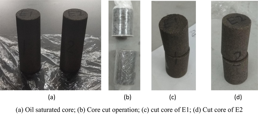 Pictures on the core treatments before & after the huff-n-puff process.