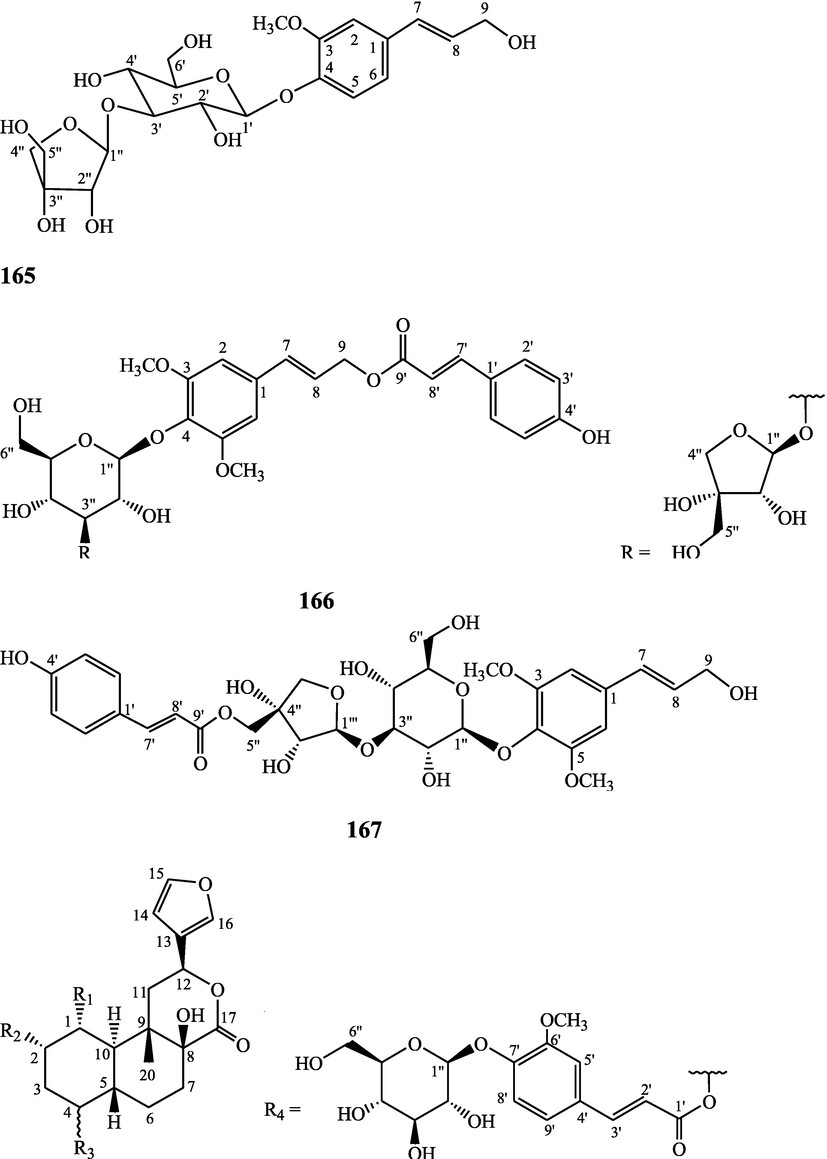 Structures of isolated compounds from Indian Tinospora species.