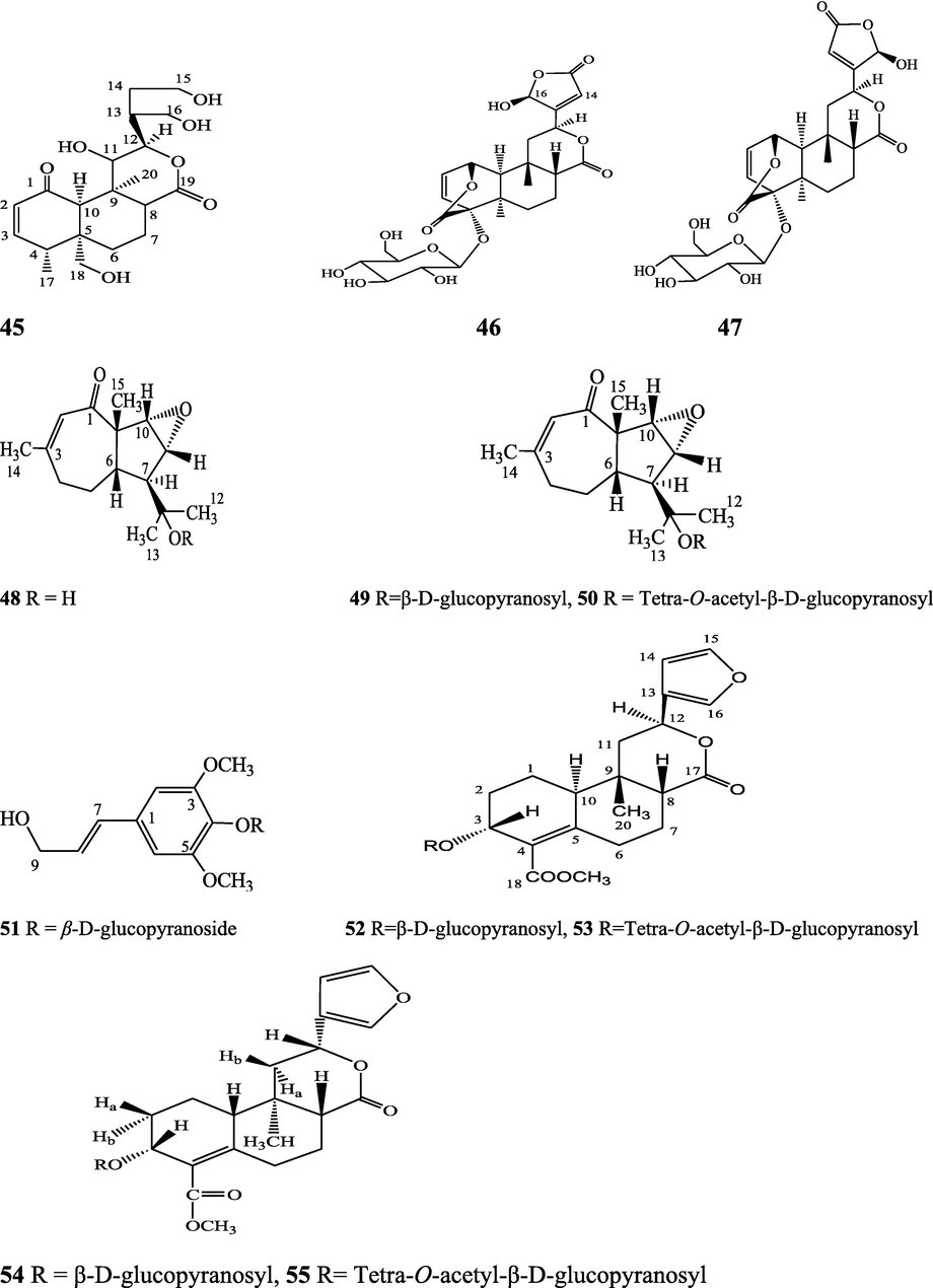 Structures of isolated compounds from Indian Tinospora species.