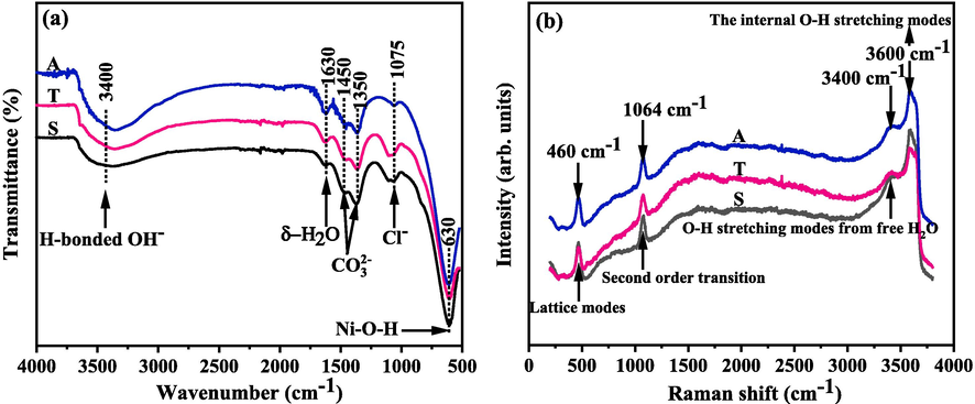 FT-IR (a) and Raman (b) spectrums of the samples.