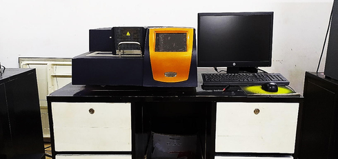 TGA setup for determination of decomposition temperature.