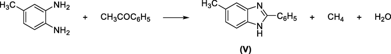 Synthesis of benzimidazole using acetophenone.