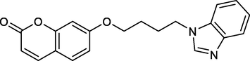 Antiviral benzimidazole bearing a coumarin moiety.