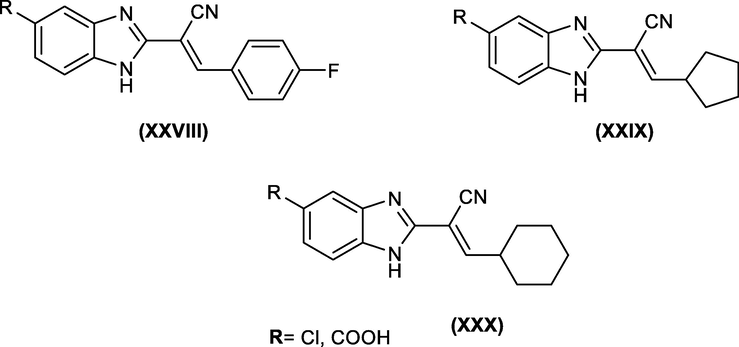 Novel 2-substituted benzimidazole derivatives as active anticancer compounds.