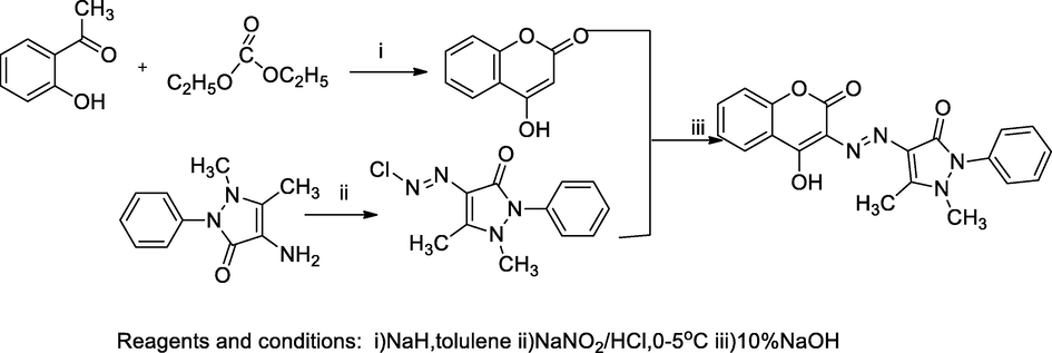 Antipyrinyl azo-coumarin derivatives.