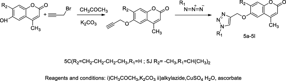 1,2,3-Triazolyl substituted coumarin derivatives.