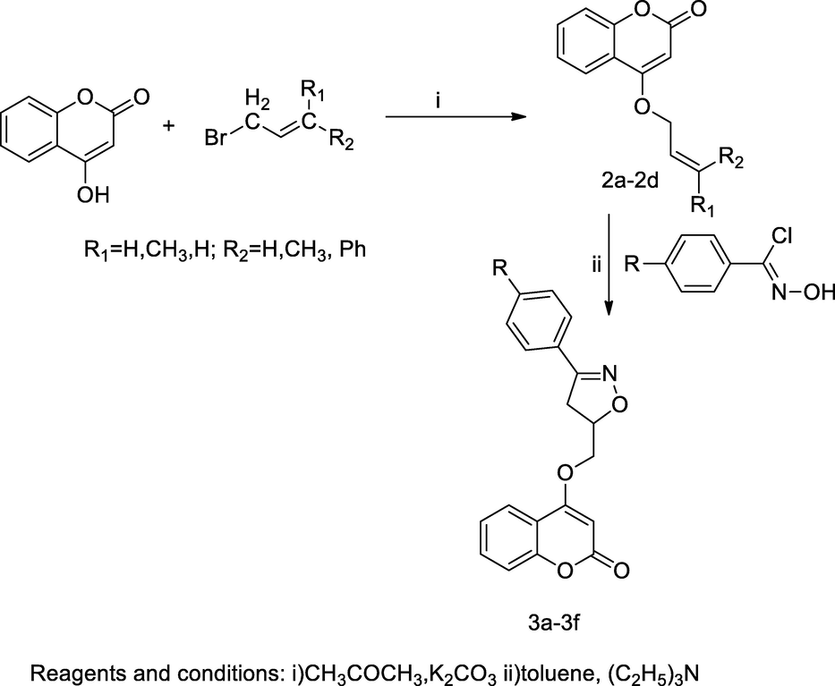 Coumarinyloxy bearing oxazoline derivatives.