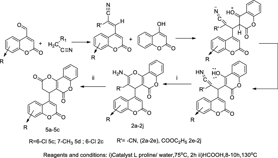 Coumarin based pyrano[3,2-c] coumarin derivatives.