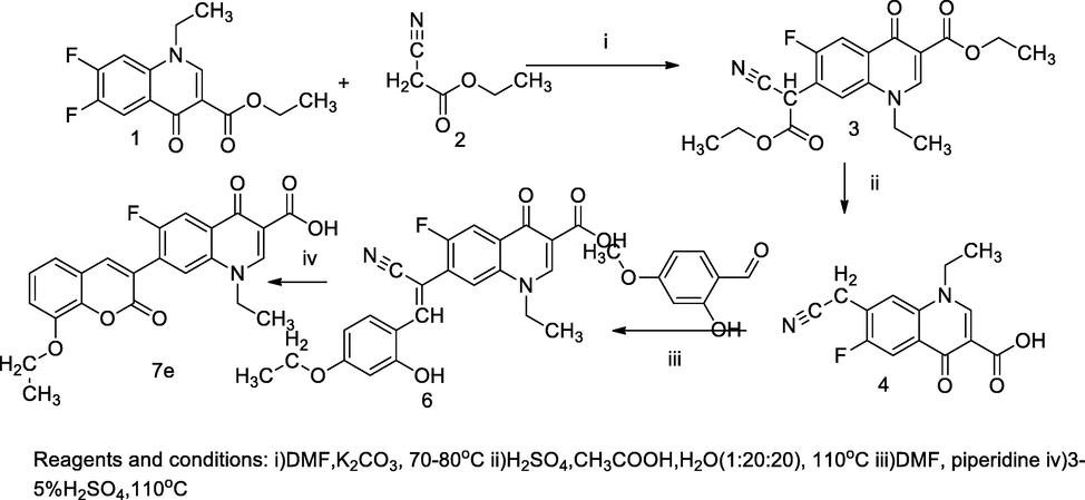 Fluroquinolone based coumarin derivatives.